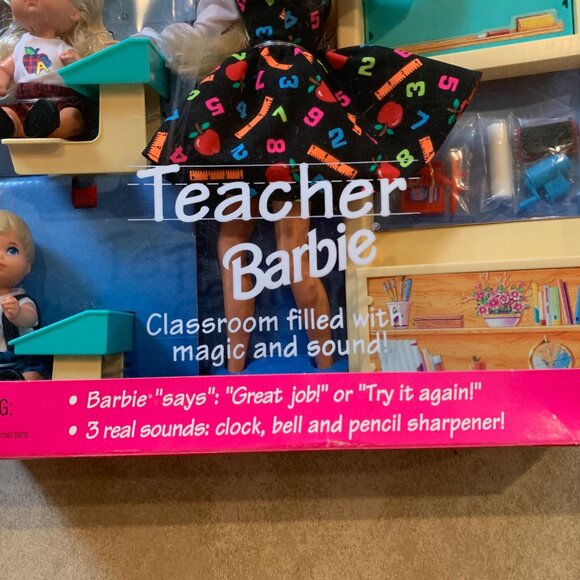 Teacher Barbie Doll & Kids Gift Set 1995 Mattel 13914 Rare 1st Ed. No Underwear - Picture 5 of 12